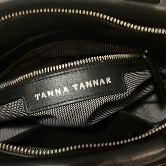 Tanna Tannar Black Soft Neutral Leather Satchel Shoulder Bag Purse - Picture 11 of 12